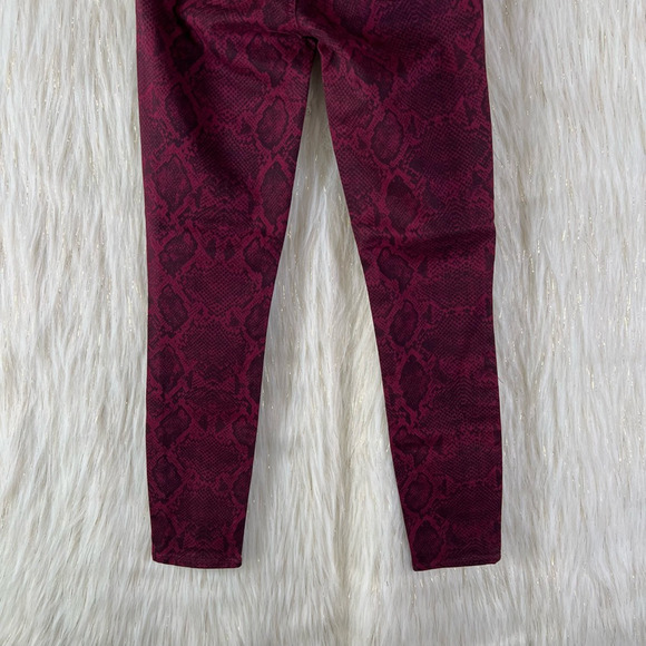 NEW J Brand Womens Mid-Rise Crop Skinny Jeans Snake Boa Oxblood Red Stretch 23 - Picture 6 of 10